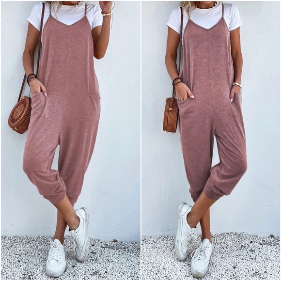 Boho Casual Cami Capri Jumper Jumpsuit - Picture 2 of 9